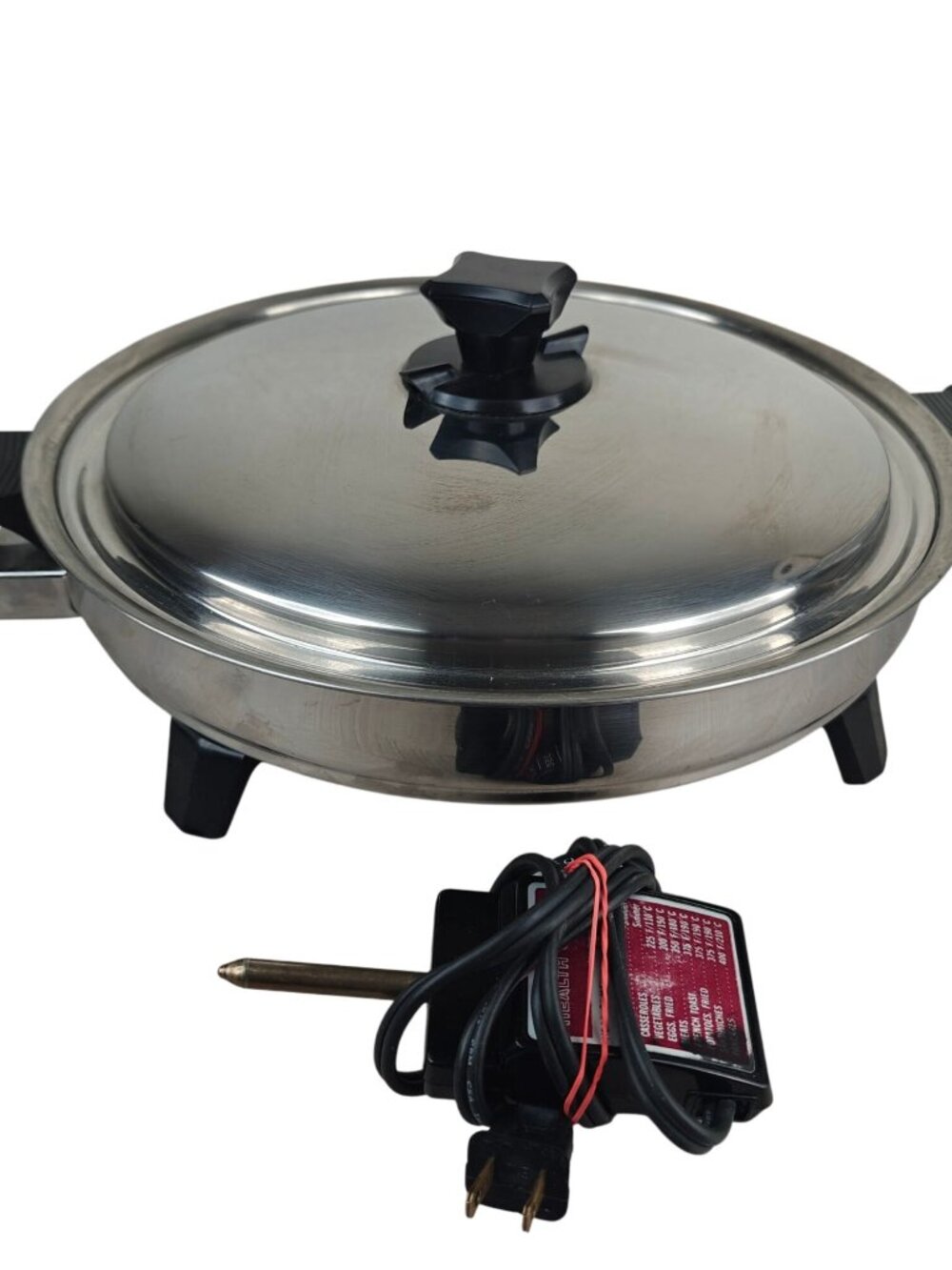Health Craft Electric Skillet 17100 Stainless Steel Large 12-Inch Fry Pan
